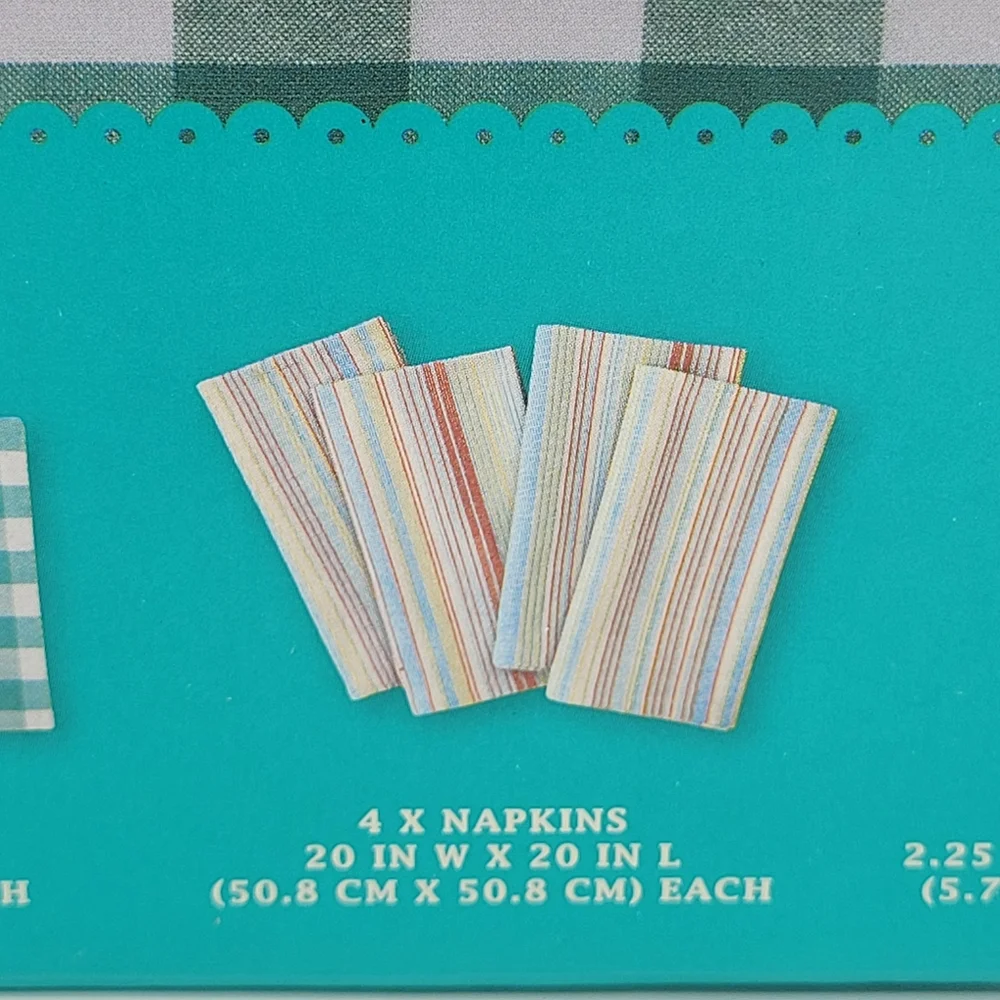 The Pioneer Woman Table Linen Set Teal White Charming Check Tablescape 13pc NEW